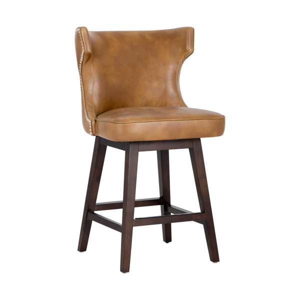 Neville Swivel Counter Stool - Tobacco Tan