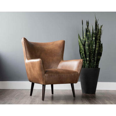 LUTHER LOUNGE CHAIR - TOBACCO TAN