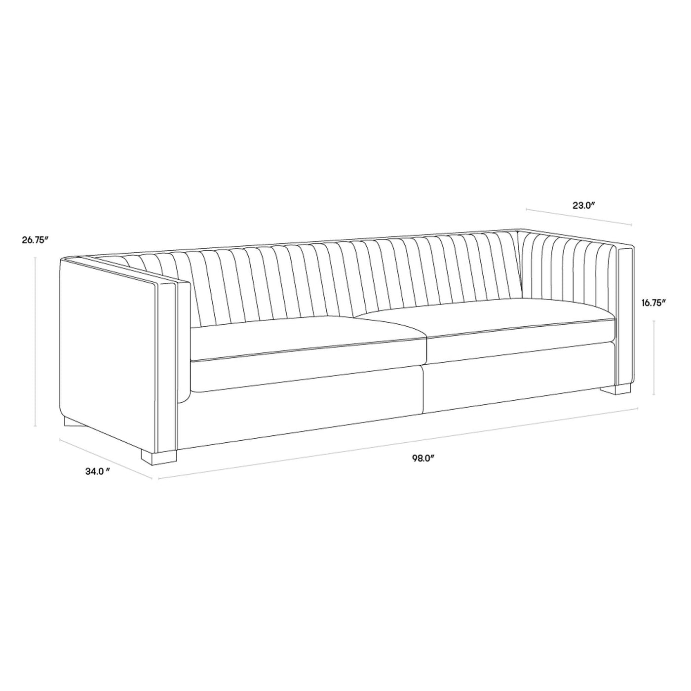 CAITLIN SOFA - HEMINGWAY SILVER