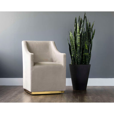 ZANE WHEELED DINING ARMCHAIR