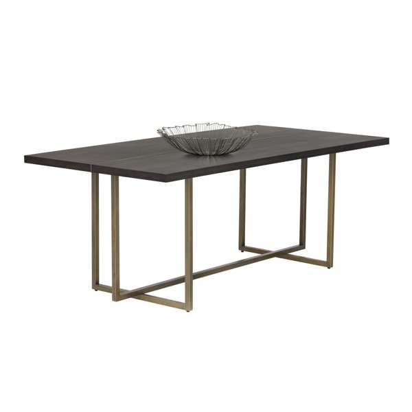 JADE DINING TABLE - ANTIQUE BRASS - DARK MANGO - 79"