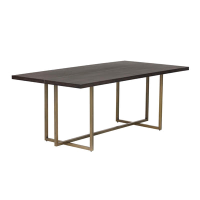 JADE DINING TABLE - ANTIQUE BRASS - DARK MANGO - 79"