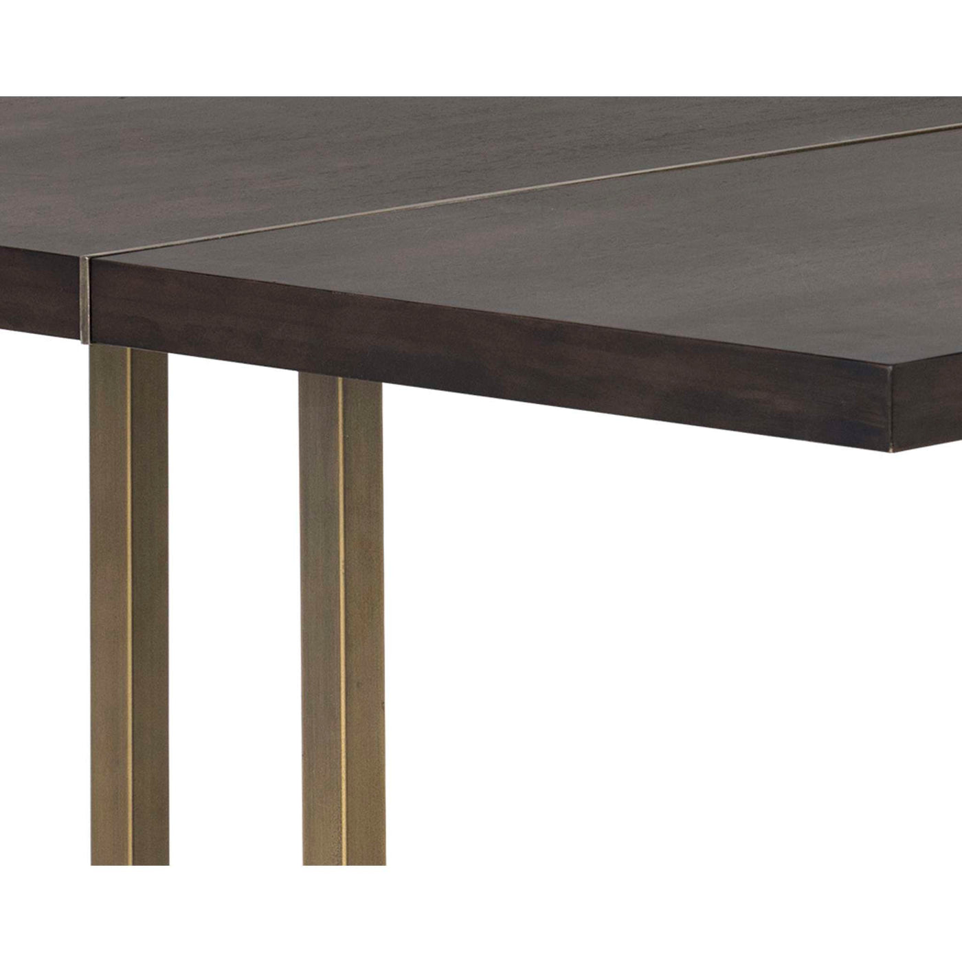 JADE DINING TABLE - ANTIQUE BRASS - DARK MANGO - 79"