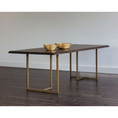 Donnelly Dining Table - Antique Brass - Dark Mango - 95"