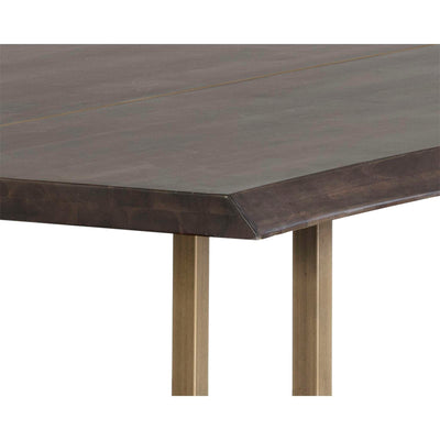 DONNELLY DINING TABLE - ANTIQUE BRASS - DARK MANGO - 95"