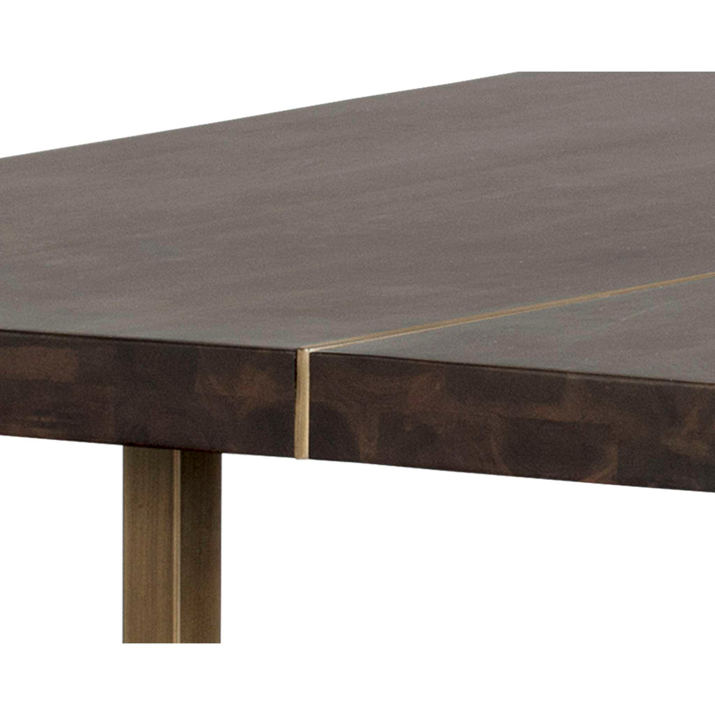 DONNELLY DINING TABLE - ANTIQUE BRASS - DARK MANGO - 95"