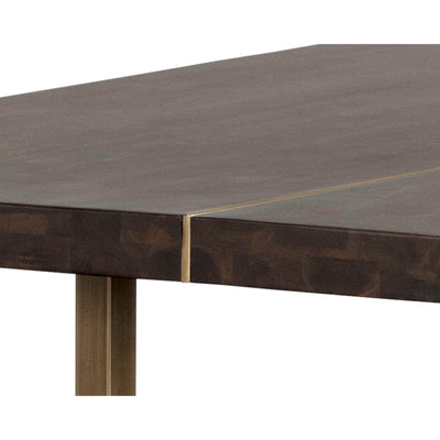 DONNELLY DINING TABLE - ANTIQUE BRASS - DARK MANGO - 95"