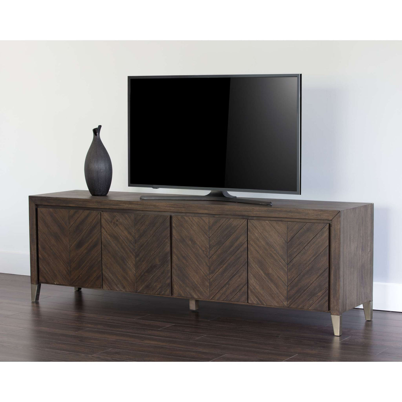 GREYSON MEDIA CONSOLE AND CABINET - SMOKE ACACIA