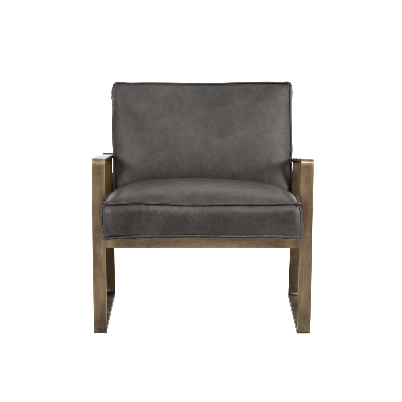 KRISTOFFER LOUNGE CHAIR - VINTAGE STEEL GREY LEATHER