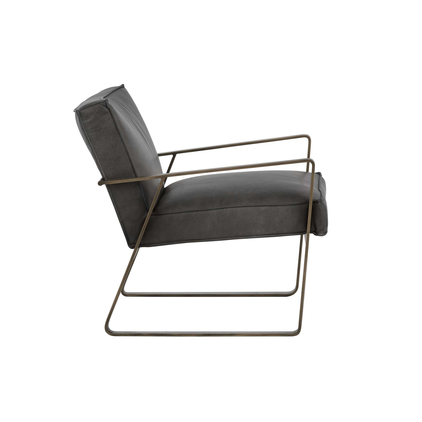 Kristoffer Lounge Chair - Vintage Steel Grey Leather