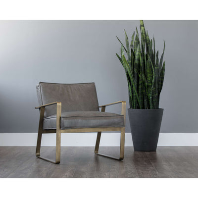 Kristoffer Lounge Chair - Vintage Steel Grey Leather