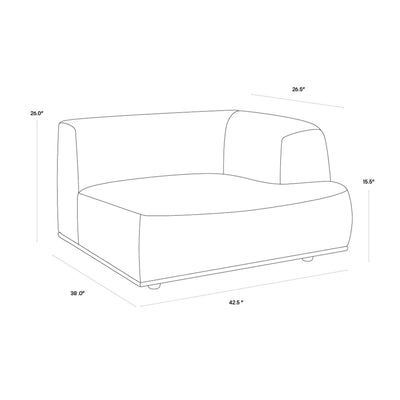 DARREN MODULAR - RIGHT ARMCHAIR - SMOKESCREEN