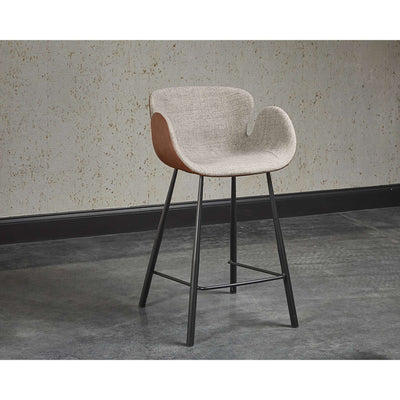 Waldo Counter Stool - November Grey / Cinnamon Brown