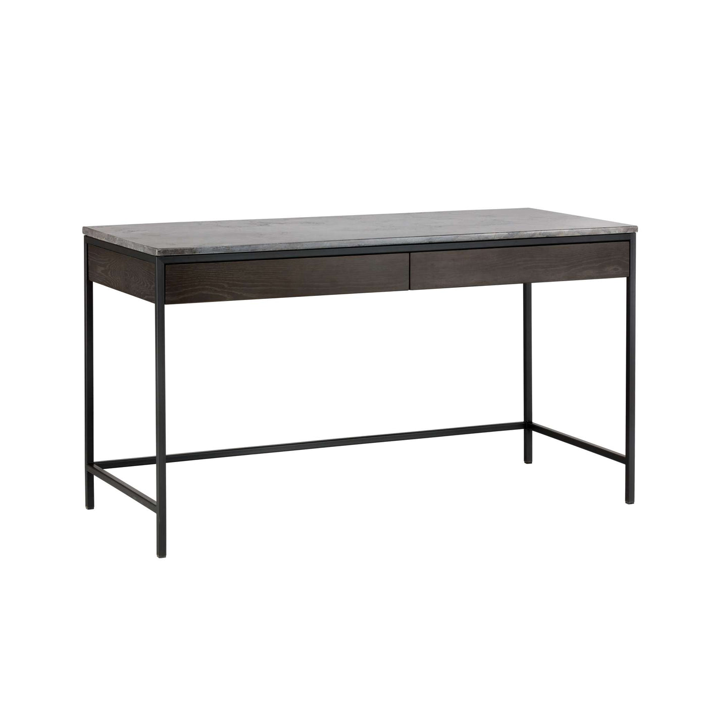 STAMOS DESK - BLACK - GREY MARBLE / CHARCOAL GREY