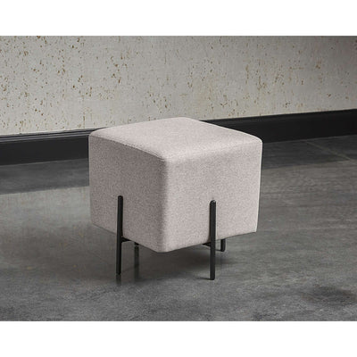 Heston Ottoman - Black - Dorset Platinum