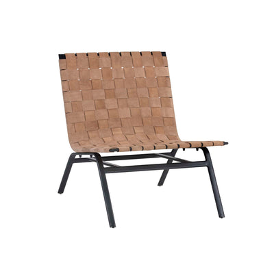 OMARI LOUNGE CHAIR - SUEDE LIGHT TAN LEATHER