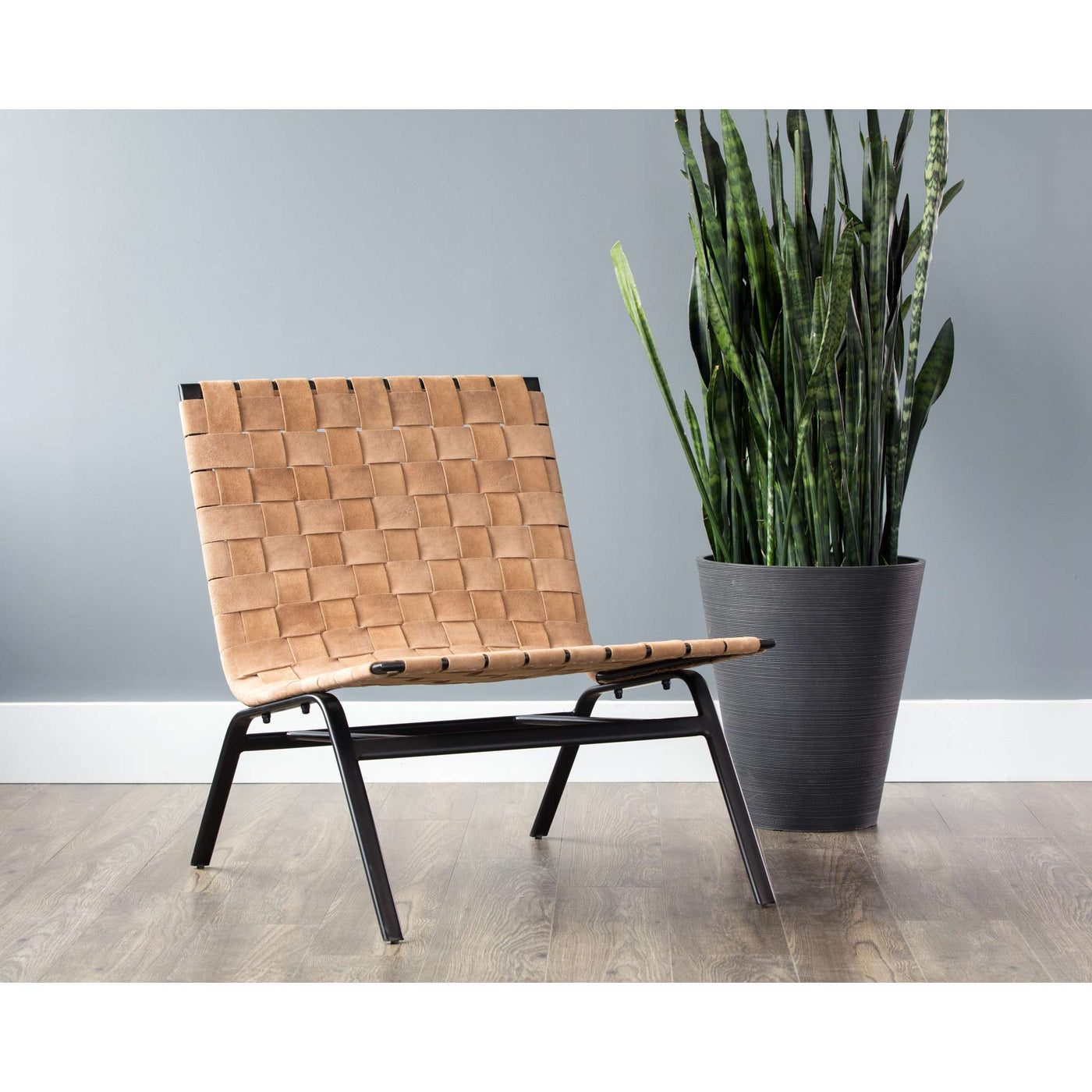 Omari Lounge Chair - Suede Light Tan Leather