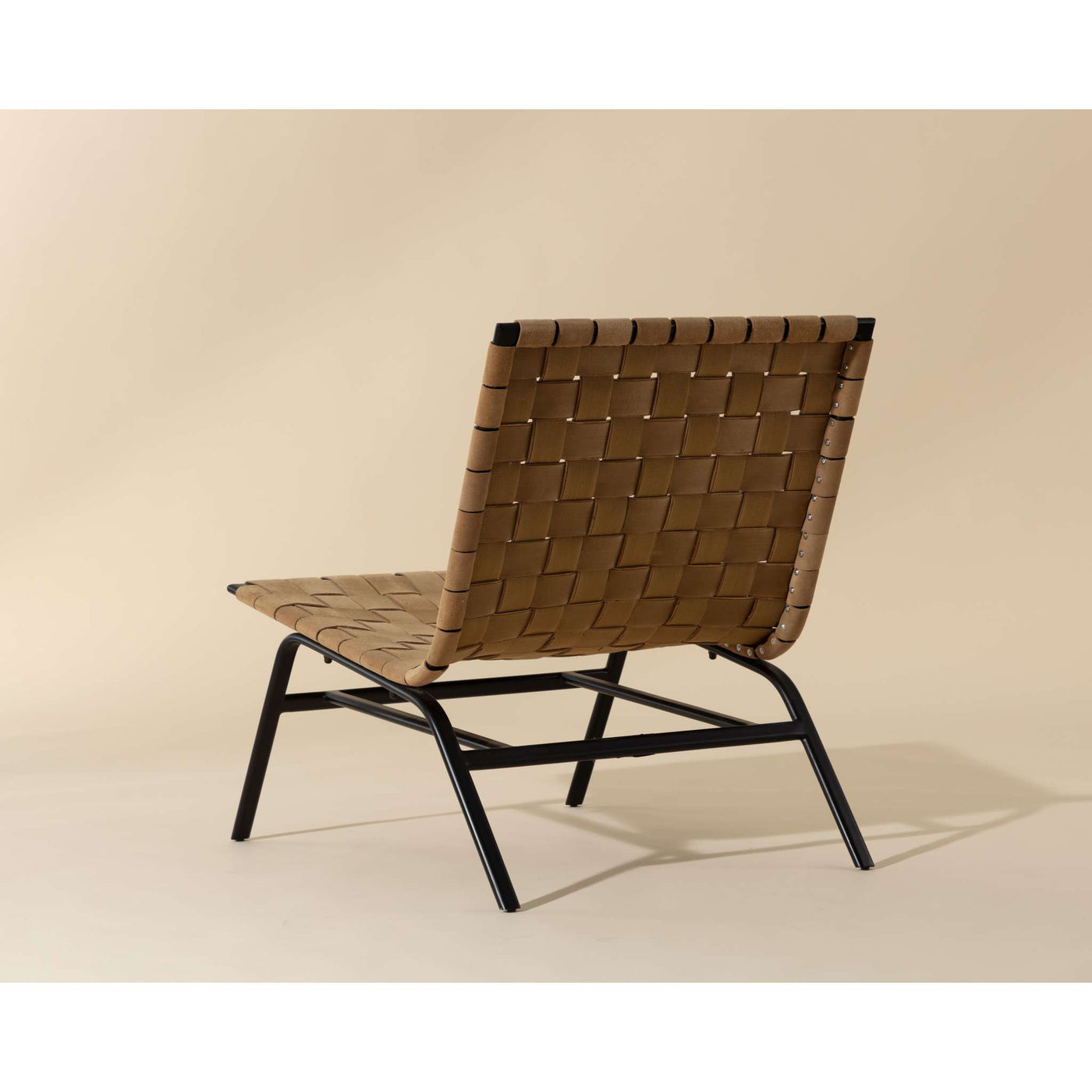 OMARI LOUNGE CHAIR - SUEDE LIGHT TAN LEATHER