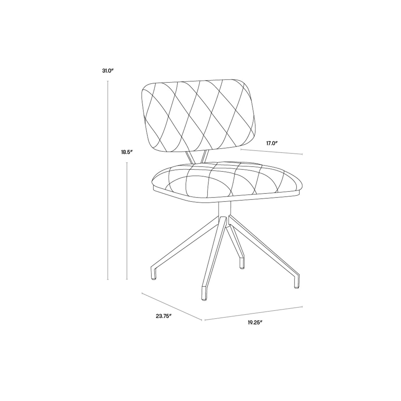 VIRTU SWIVEL DINING CHAIR (Sef of 2)