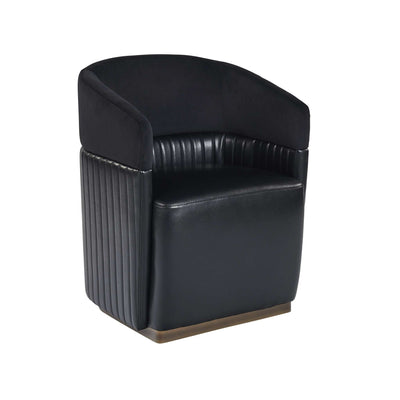 GENVAL WHEELED LOUNGE CHAIR - ABBINGTON BLACK / CANTINA BLACK