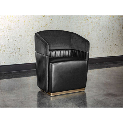 GENVAL WHEELED LOUNGE CHAIR - ABBINGTON BLACK / CANTINA BLACK