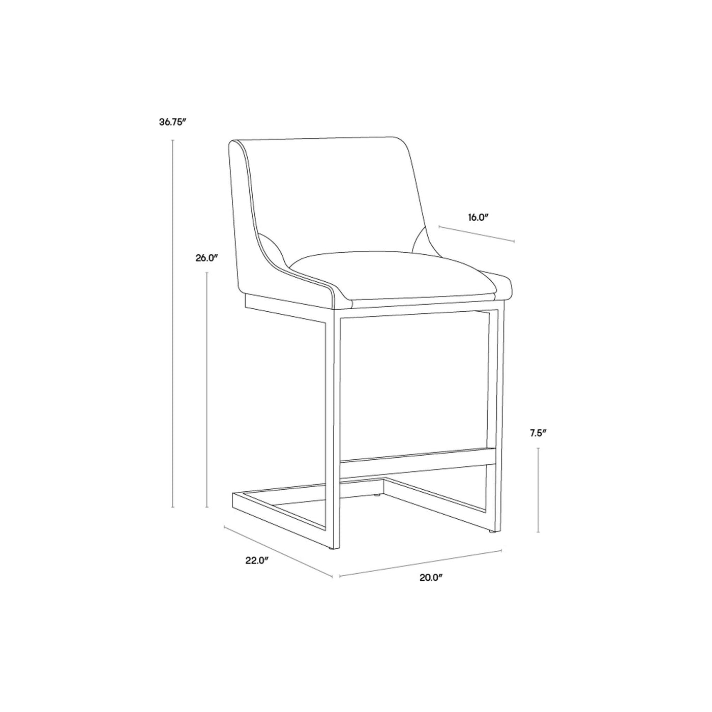 HOLLY COUNTER STOOL - ZENITH SOFT GREY