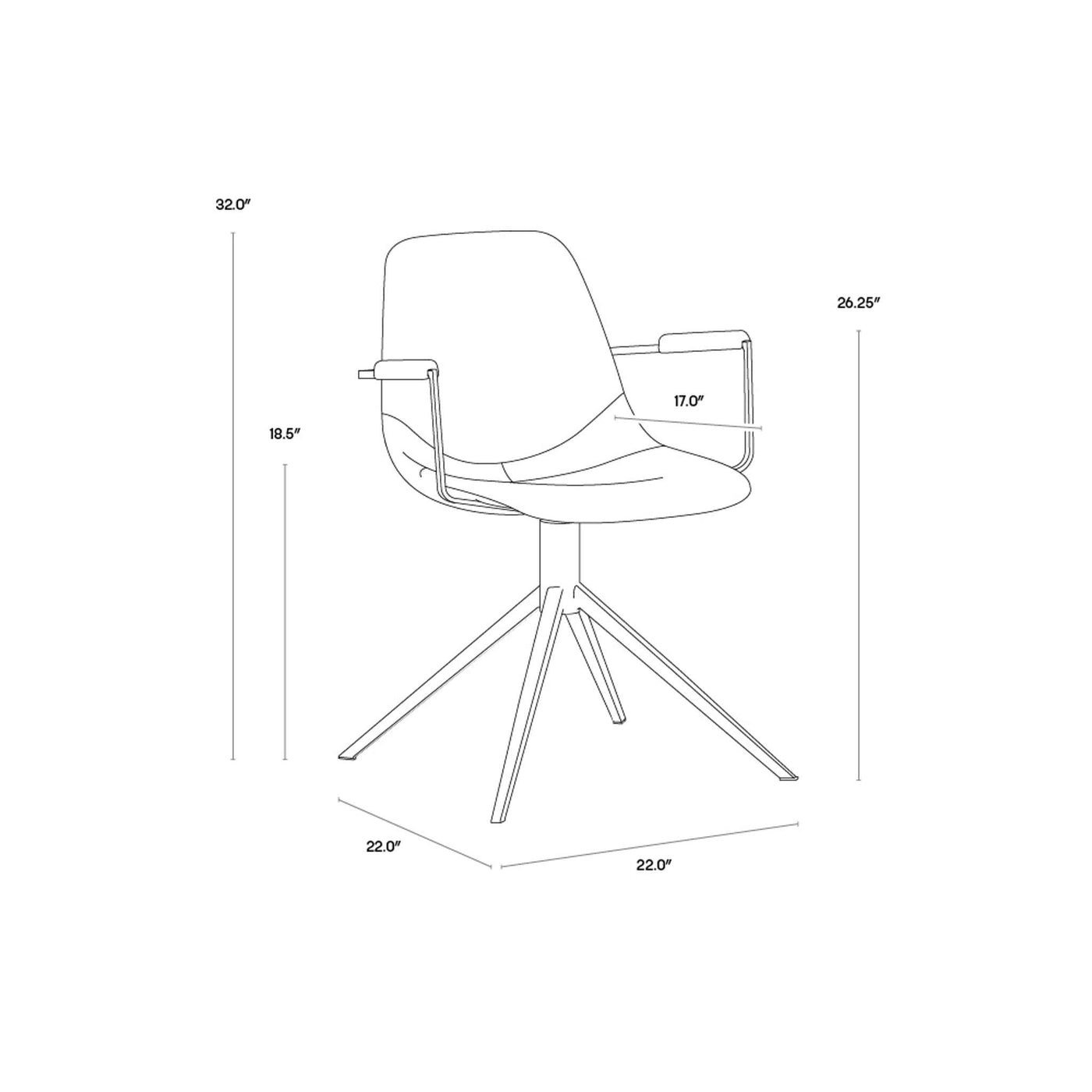 Cassius Swivel Dining Armchair