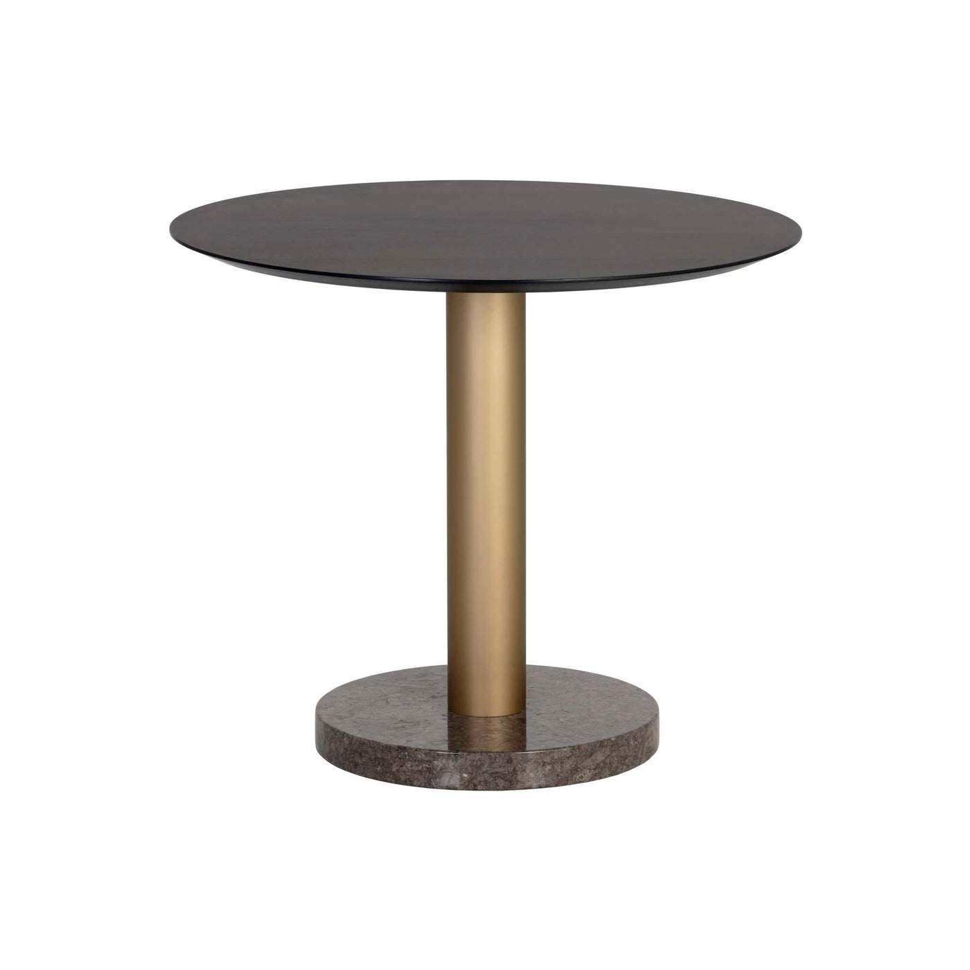 MONACO BISTRO TABLE - GOLD - GREY MARBLE / CHARCOAL GREY - 35.5"