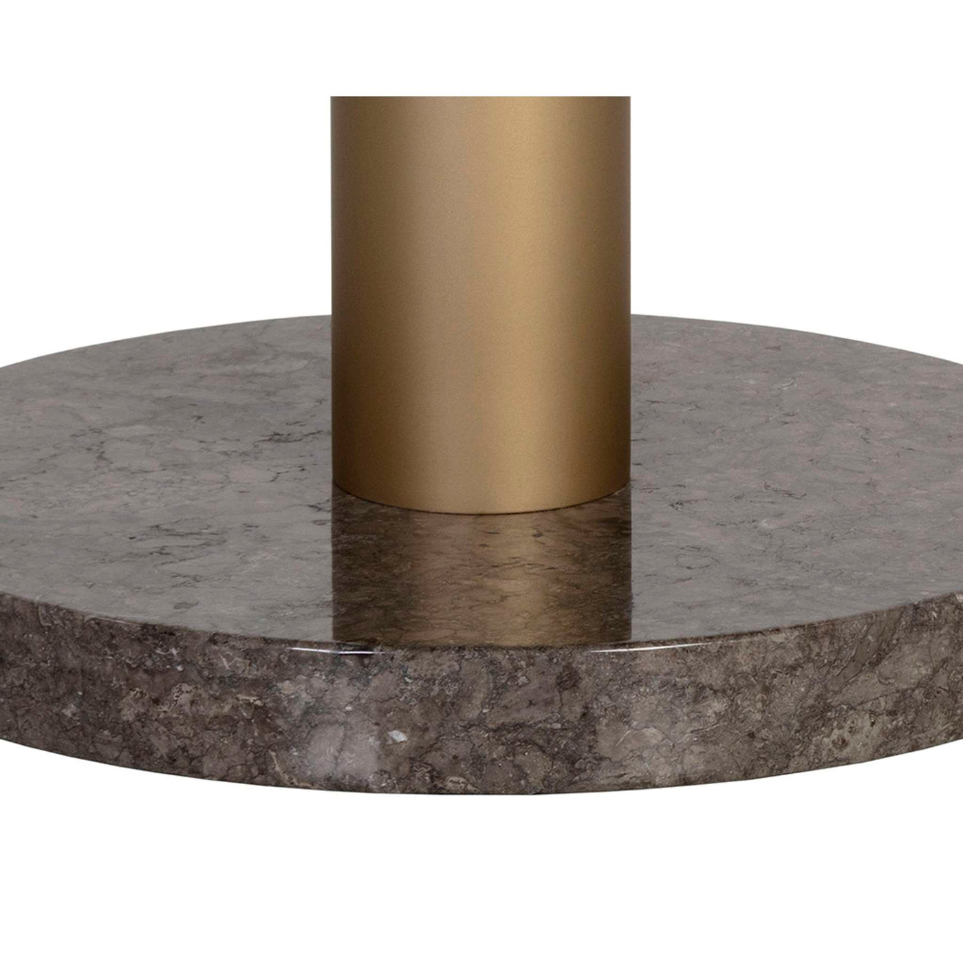 MONACO BISTRO TABLE - GOLD - GREY MARBLE / CHARCOAL GREY - 35.5"