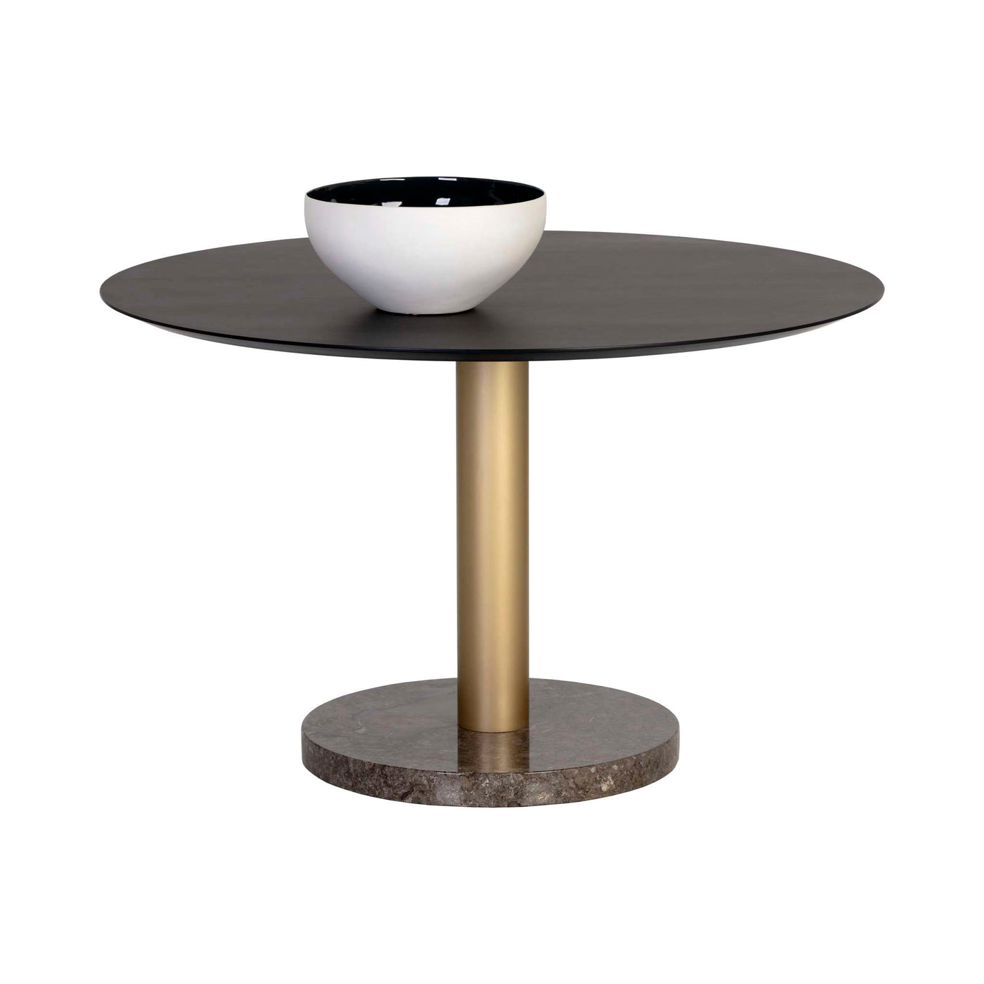 Monaco Dining Table - Gold - Grey Marble / Charcoal Grey - 48"