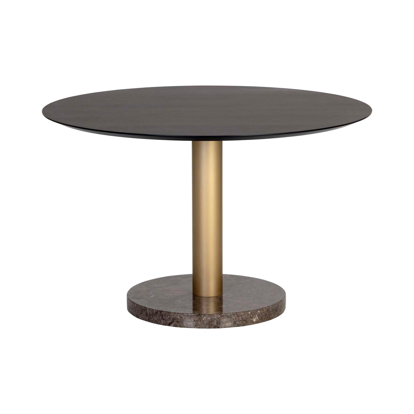 Monaco Dining Table - Gold - Grey Marble / Charcoal Grey - 48"