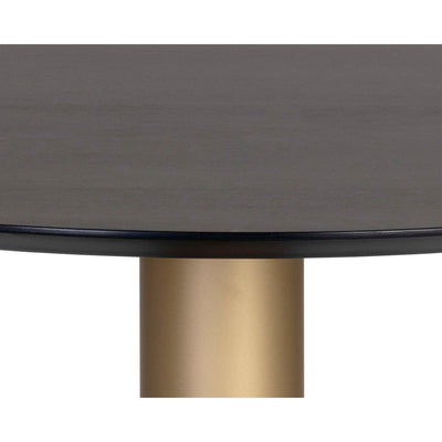 MONACO DINING TABLE - GOLD - GREY MARBLE / CHARCOAL GREY - 48"