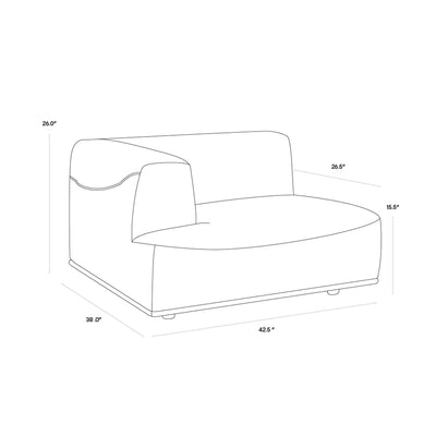 Darren Modular - Left Armchair - Moto Stucco