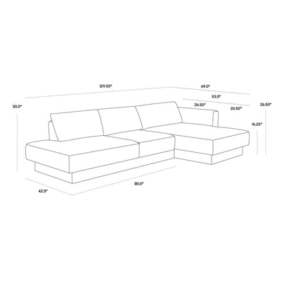 TECOMA SOFA CHAISE - RAF - DANNY CREAM