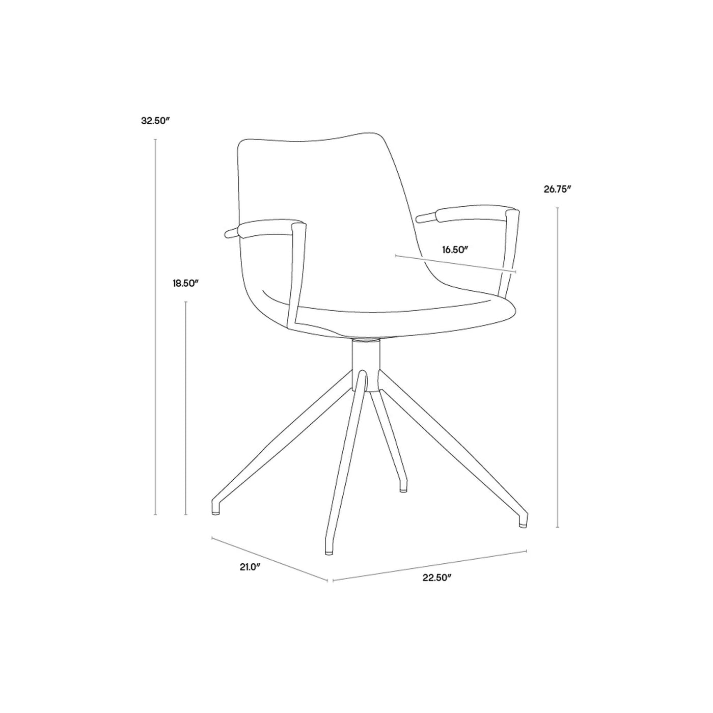 ANDRES SWIVEL DINING ARMCHAIR