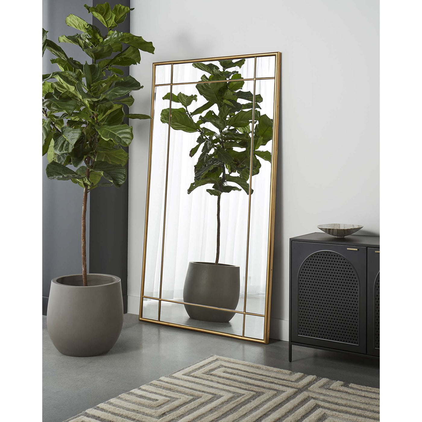 Pasadena Floor Mirror - Brass