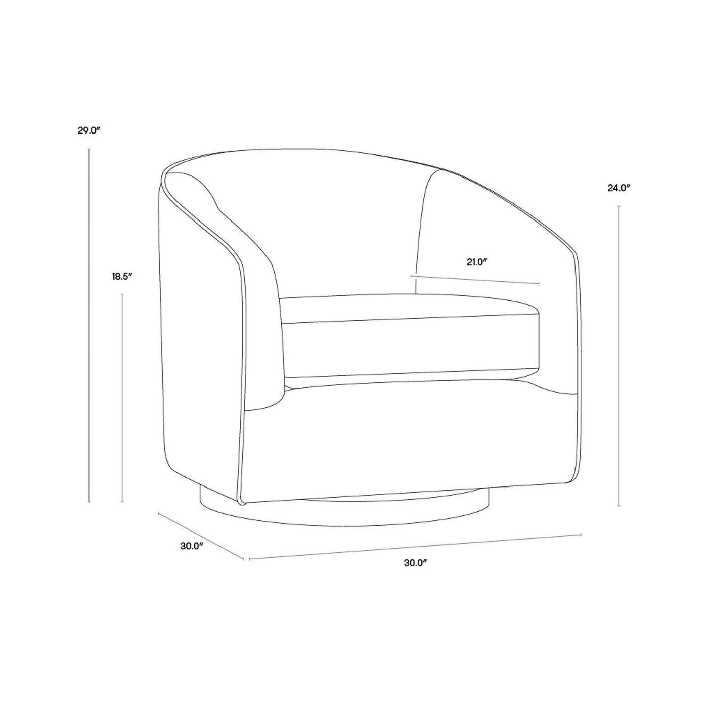 HAZEL SWIVEL LOUNGE CHAIR