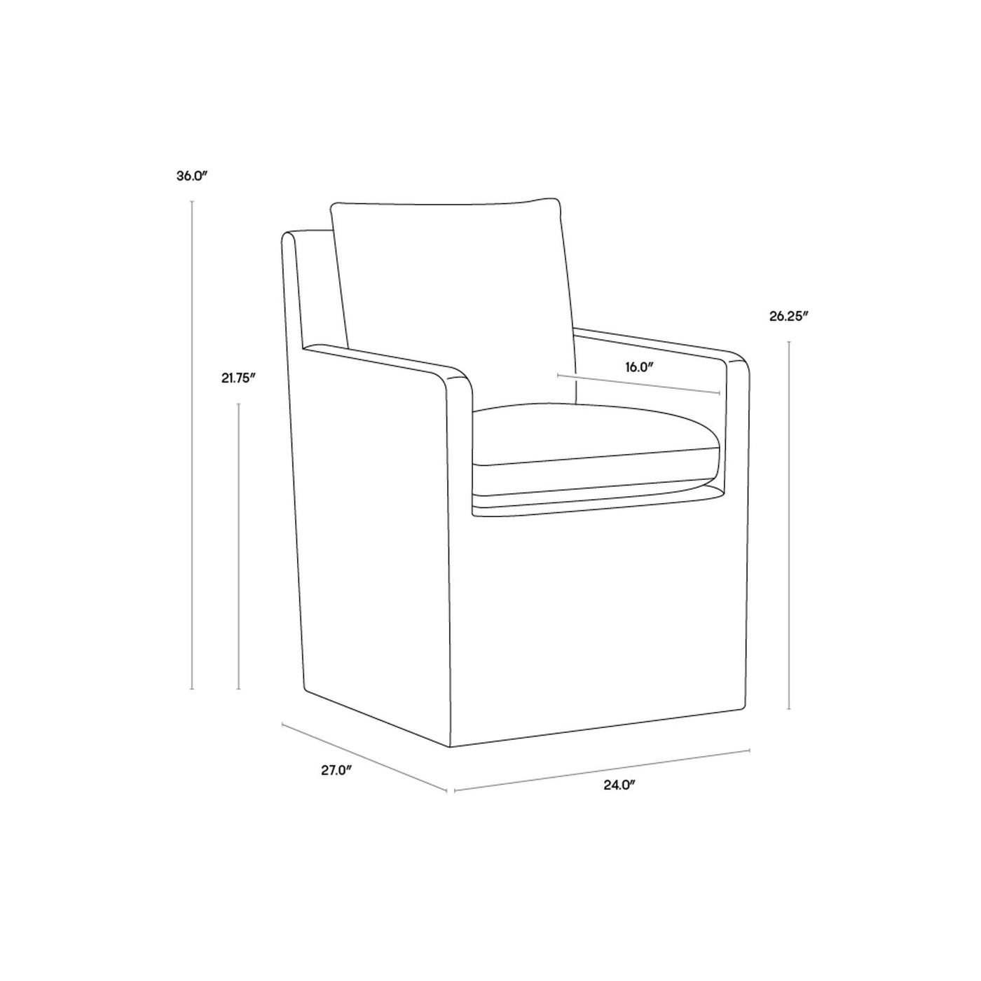 Glenrose Wheeled Dining Armchair