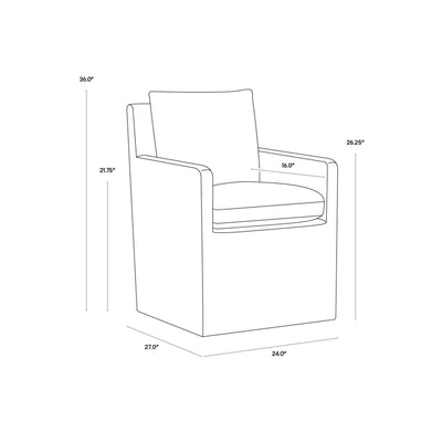 Glenrose Wheeled Dining Armchair