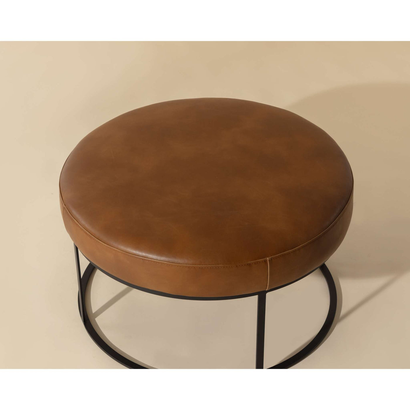 ELGIN OTTOMAN - TOBACCO TAN