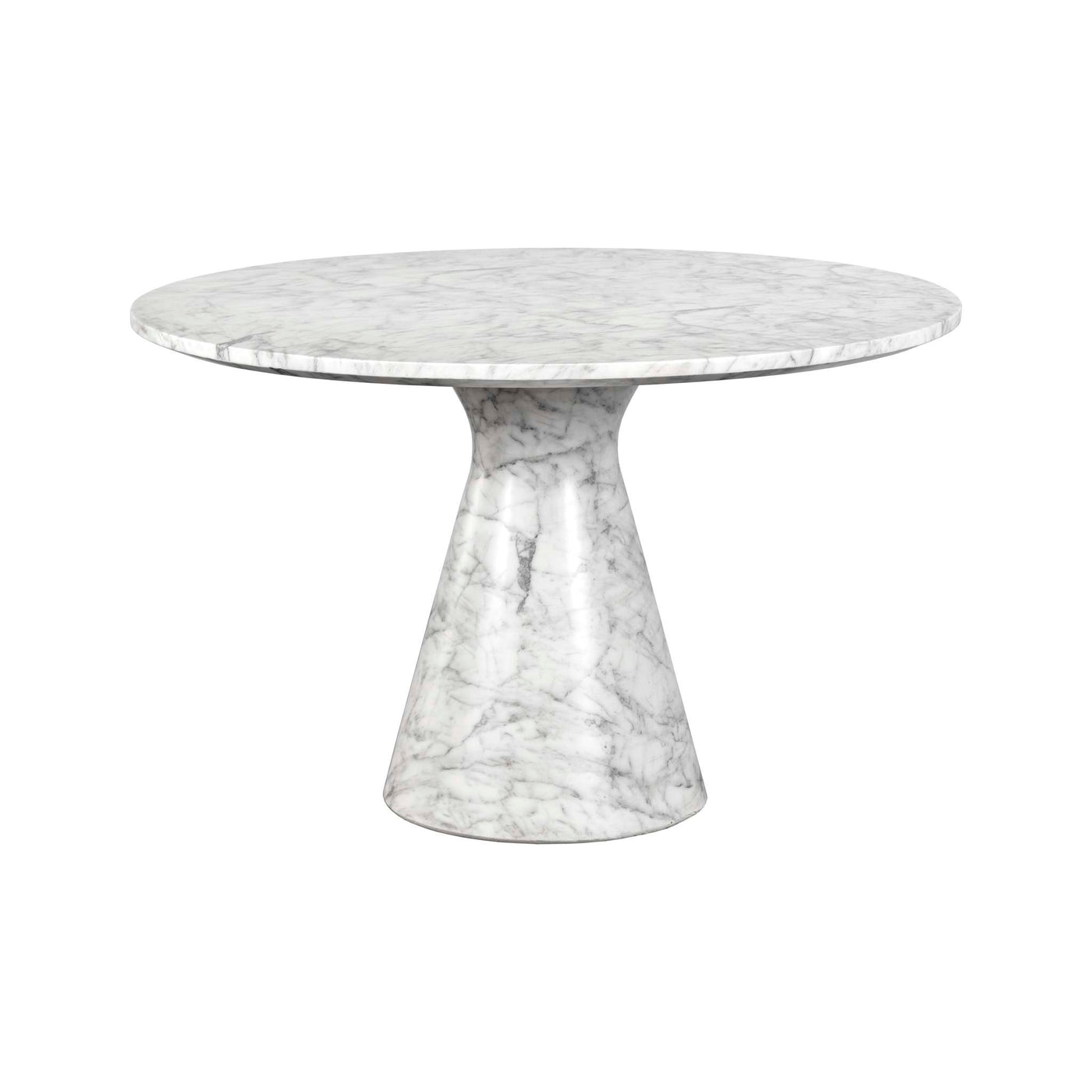 Shelburne Dining Table - Marble Look - White - 47"