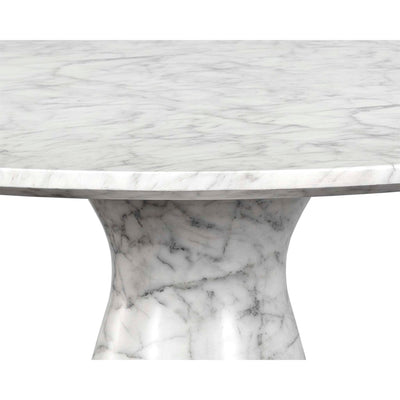 SHELBURNE DINING TABLE - MARBLE LOOK - WHITE - 47"