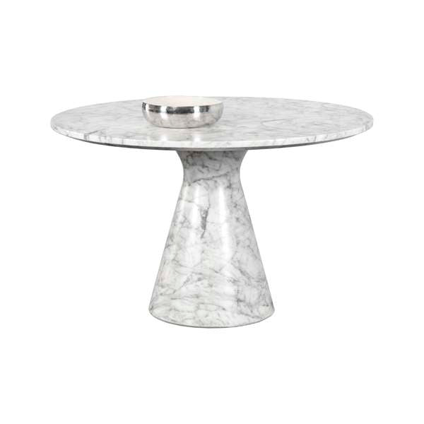 SHELBURNE DINING TABLE - MARBLE LOOK - WHITE - 47"