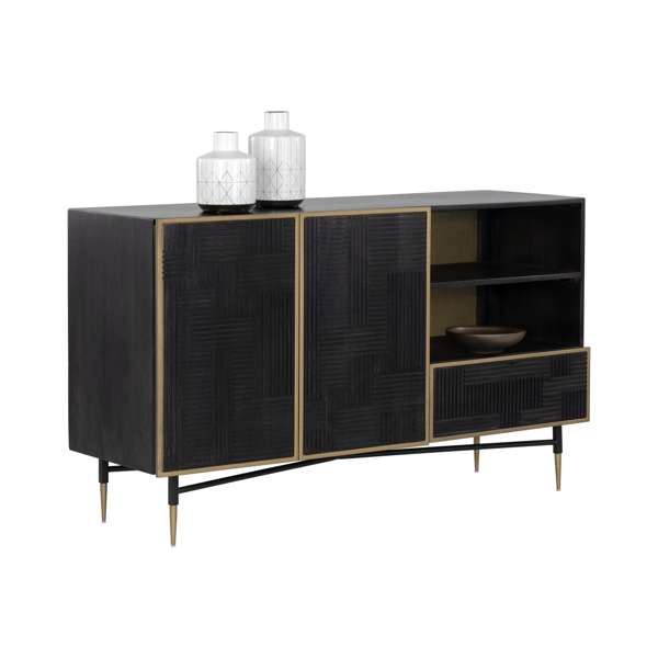 Markwood Sideboard - Brass - Dark Brown