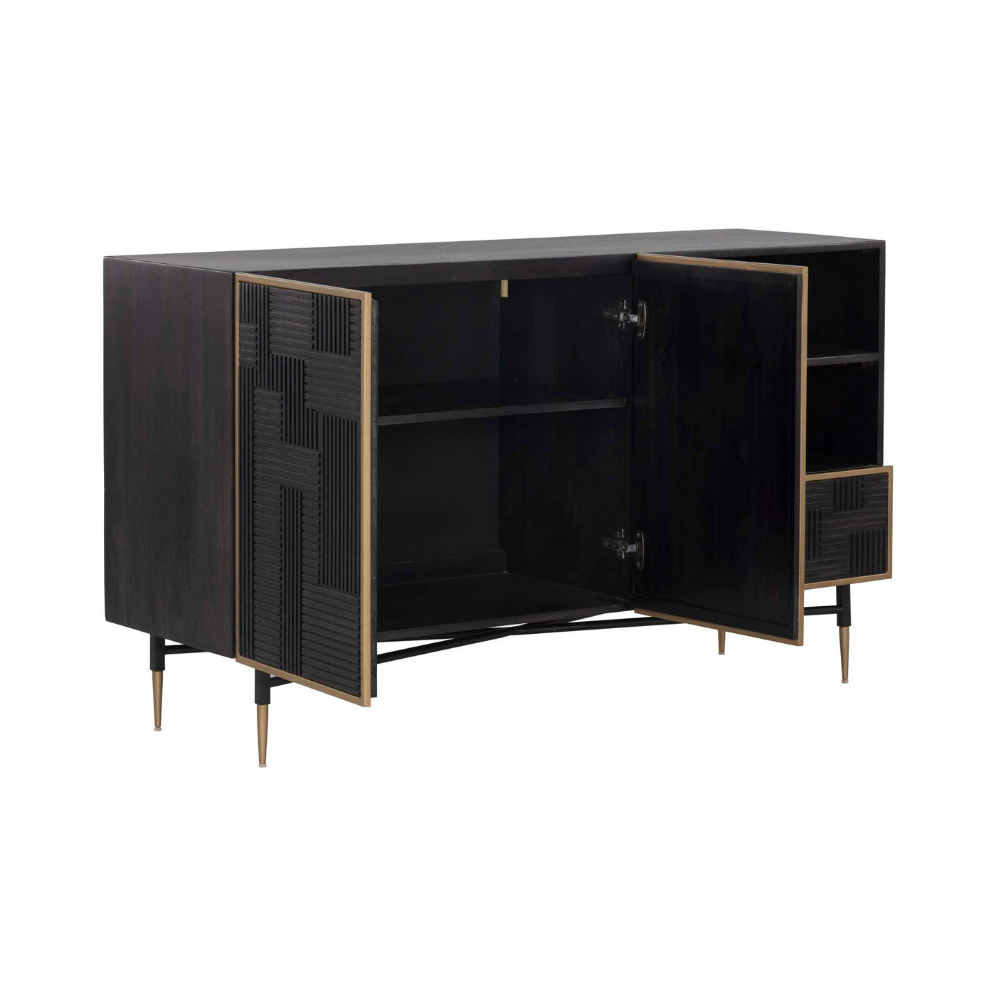 MARKWOOD SIDEBOARD - BRASS - DARK BROWN