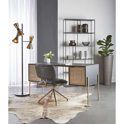 Avida Desk - Gold - Black/Natural