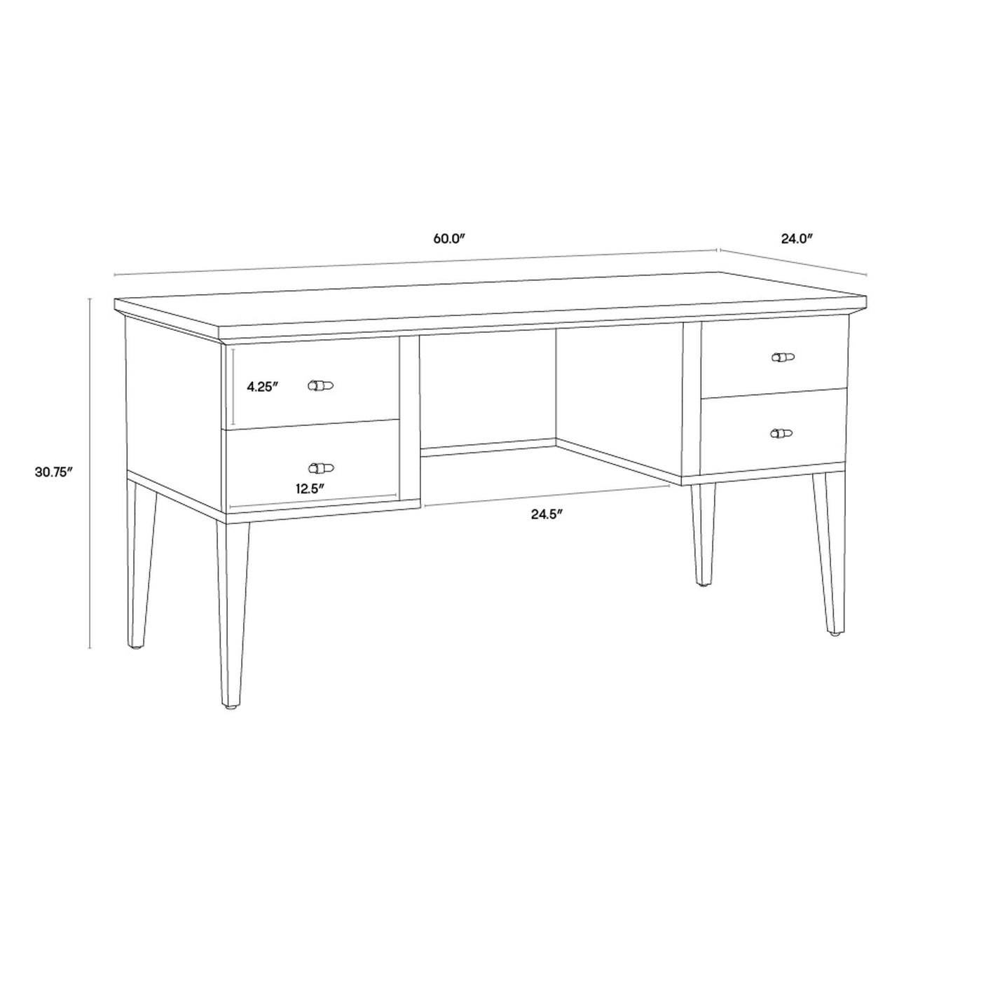 PATTINSON DESK - WHITE CERUSE - OYSTER SHAGREEN