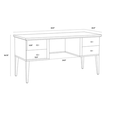 PATTINSON DESK - WHITE CERUSE - OYSTER SHAGREEN