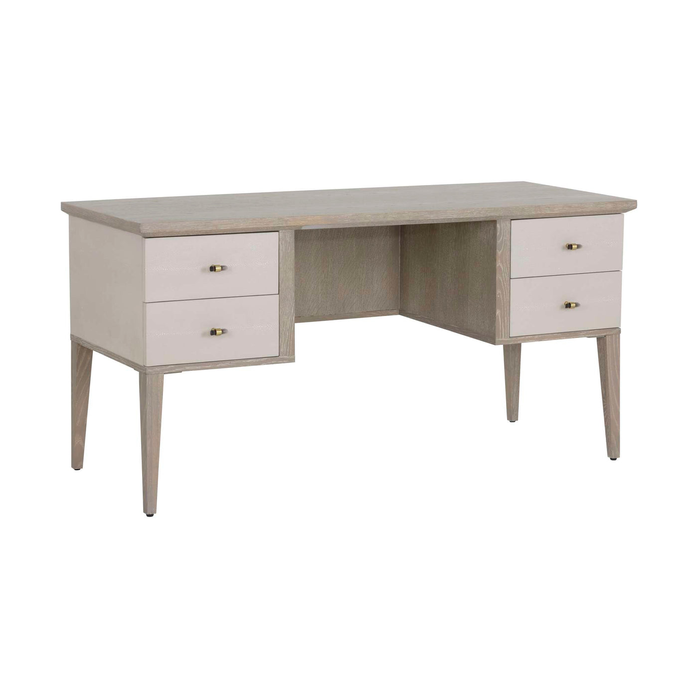 PATTINSON DESK - WHITE CERUSE - OYSTER SHAGREEN