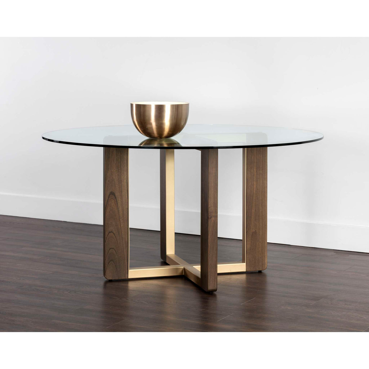 Rejane Dining Table Base - Gold - Raw Umber